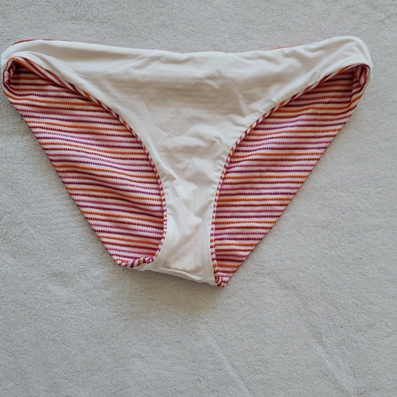Onia Swim Pink Orange Red White Stripe Cheeky Bikini Bottoms Sz Small - Picture 5 of 10